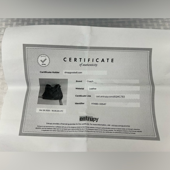 4011: Coach Edie Blue Pebbled Leather Shoulder Hobo Bag Retail w/ Entrupy Cert - Picture 10 of 10